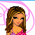 Pixel art of a female character with brown hair and pink clothing, shown in three above text reading "Lil One," "Lookin 4," and "Love" on a pink swirl background