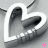 Two side-by-side frames of a grayscale heart-shaped icon with white outline and pink star on left frame, displayed as contact sheet.
