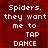Red background with white pixelated text in four quadrants, two containing dialogue attributed to Ron and Harry.