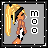 Pixel art contact sheet showing three sequential frames of a blonde cartoon character in motion, each with
