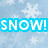 A static image with four quadrants: top-left shows snowflakes on blue background with 'SNOW!' text; top-right has green 'BOARDING!' text over black background with green figure; bottom-left is yellow smiley with 'FUN!' text; bottom-right is empty gray.