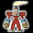 A pixelated animated buddy icon featuring a red and silver robot with blue accents, yellow headlight, and two circular side tanks on a black background with "Anime IM" text.