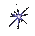 Four pixelated starburst animations with blue-purple gradients and black accents radiating from white centers on gray backgrounds.
