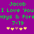 Green pixelated text on purple background reads 'Jacob I Love You wys & Forewys & Fore 7-19' with five yellow and one brown heart symbols below.