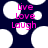 Dark blue background with white circular shapes and pink text reading Live Love Laugh in three lines.