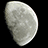 A pixelated moon graphic with overlaid text on a black background, featuring partial phrases about desire and ice.