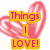 Six distinct buddy icons arranged in a : pink heart with 'Things I LOVE!', 'NEVER SHOUT NEVER' text, shopping bags, Jonas Brothers, Hannah Montana, and 'JK!!' on leopard print