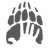 A 48x48 pixel buddy icon split into two frames showing a gray bear paw print on white background and green text "Original Icons .com" on dark green background.