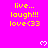 A bright pink background displays repeated yellow text and white heart symbols in a pattern with partial gray overlay at bottom right