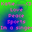 A static image with a green-to-blue gradient background displaying pink text in four repeated sections.