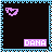 Pixelated icon with four showing heart symbols and text 'DANA' in different styles
