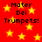 Red background with yellow stars and black text reading 'Mater Dei Trumpets!' in four identical quadrants.