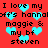 Red background with repeated black text and cyan hearts, each heart slightly blurred in a pixelated style.