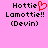Pixelated text on pink background with red heart symbol replacing 'i' in 'Hottie', two identical versions side-by-side.