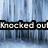 Pixelated blue-toned background with vertical lines and two black text banners reading "Knocked out'm on the floor" and "And Im frozen.".