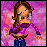 Pixelated character with long brown hair and silver earrings stands against a purple-pink gradient background, text reads "Thats MS.BITCH to YOU" in white and black block letters.