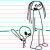 Pixelated cartoon figures on lined paper background with 'BAT!' text between them.