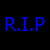 Blue pixelated text on black background reads R.I.P Daniel Keith Mack 1988 - 2005 with "Keep On MACKIN" below.