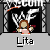 Pixelated icon shows a figure with brown hair holding red objects, standing before a black and white background with stylized text above.