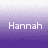 Purple gradient background with white text reading 'Hannah' and '<3', transitioning to a lower section with 'My cute Little Banana!!!'