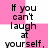 Pixelated text on a pink and white checkered background reads "If you can't laugh at yourself, I'll do it for you." in black block letters.