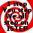 Four identical circular icons with red and white spiral backgrounds display black text reading "I step You step We all step on ISTEP" in a