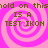 A static pixel art image with four identical arranged in a , each containing text over a pink spiral background
