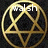 Golden circular icon with interlocking lines forming a star-like pattern, black background, and white text reading "walsch" at top, "the" at top-right, and "guitarist" at bottom.