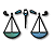 A pixelated scale icon with blue and gray tones on white background, next to green text reading 'Original Icons .com' on dark green.