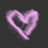 A pixelated pink heart icon on dark gray background with surrounding text in matching pink font.