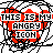 Pixelated red heart with black crack-like lines over gray background, overlaid with white text reading "THIS IS MY ANGRY ICON" in three stacked segments.