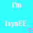 Pixelated text and heart symbols on a cyan background with subtle animation effects.