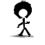 Black stick figure with circular head and white outline on gray background, performing walking animation with alternating leg positions.