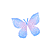 Four pixelated butterfly icons arranged in a 2x2 grid, each with distinct pastel color schemes and subtle wing variations across frames.