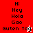 Pixelated text greetings in multiple languages displayed across four colored with animated cursor effects on 'Guten Tag' text