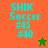 Pixelated text and symbols on colored backgrounds with a visible animation change between frames.