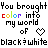 A pixelated animation of repeated text "You brought color into my world" with rainbow-colored hearts and black-and-white striped borders, cycling through heart variations.