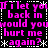 Pixelated text in bright pink on black background with white dotted border, repeating identical phrases across two mirrored sections.
