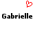 Red pixelated heart symbol above black text reading 'Gabrielle Gabrielle' on white background.