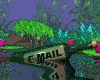 Animated contact sheet showing sequential frames of a cartoon character interacting with an email icon in a forest setting.