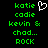 Green pixelated text on black background with a white heart symbol above the first name.