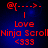 A 4-frame animated contact sheet of a red pixel-art buddy icon with text elements on a blue background, showing identical static frames arranged in a 2x2 grid.
