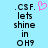 .CSF. lets shine in OH9 with a pink heart symbol; two identical static frames show the same text and background.
