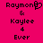 Pixelated text on bright pink background with one version featuring a heart symbol replacing the 'o' in 'Raymon'.