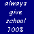 Blue background with white pixelated text displaying percentages and days of the week in a