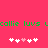 Green pixelated text 'callie luvs callie luvs' on bright pink background with two of white and light pink heart icons
