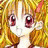 A pixelated anime-style character with long blonde hair and red eyes on the left, next to a black background with white text reading "Anime IM" and "cOm" on the right.