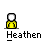 Pixel art buddy icons with yellow and cyan figures, text labels, and speech bubbles showing sequential pose changes.