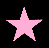 A static pixelated pink star with five points on a solid black background, rendered in low-resolution digital art style.