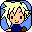 Pixel art buddy icon with two chibi characters and a speech bubble containing text and a heart symbol.